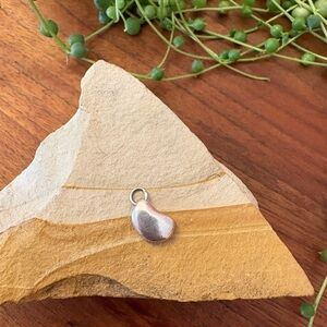 Sterling Silver Bean Pendant Charm Dainty Solid